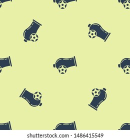 Blue Cannon icon isolated seamless pattern on white background.  Vector Illustration