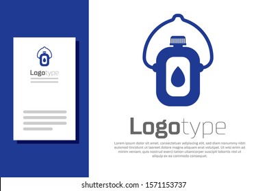 Blue Canteen water bottle icon isolated on white background. Tourist flask icon. Jar of water use in the campaign. Logo design template element. Vector Illustration