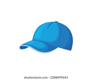 Blue cap. A cartoon-style baseball cap. Headdress. Vector illustration isolated on a white background