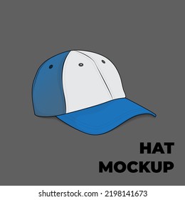 Blue cap template with white color in front of cap design