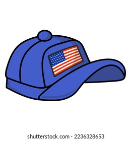 Blue Cap with US Flag