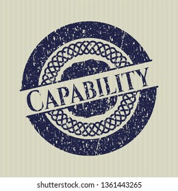 Blue Capability distress rubber grunge stamp