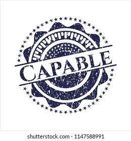 Blue Capable distressed rubber seal with grunge texture