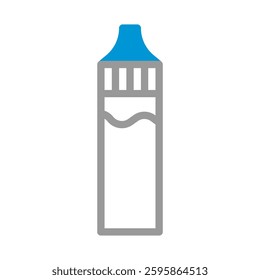 Blue Capped Fluid Container Icon Illustration