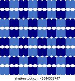 blue capsule, round oval pattern, vertical line seamless design for fabric print, rectangular patter background, horizontal strip