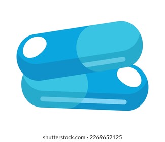 blue capsules medicine drug icon