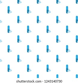 Blue Capsules And Pills - Seamless Vector Pattern, Transparent Background, Repeat Pattern