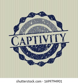 Blue Captivity distressed rubber grunge seal