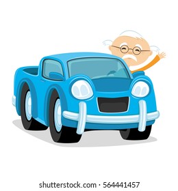 Blue car.