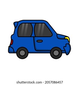 blue car cartoon design. car illustration design. designs for children's books and stickers.