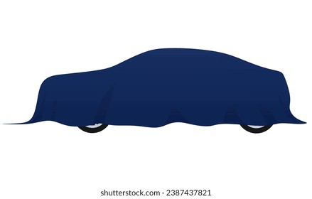 Blue car cover. vector illustration