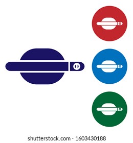 Blue Car door handle icon isolated on white background. Set color icons in circle buttons. Vector Illustration