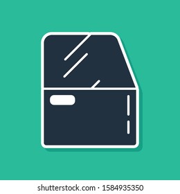 Blue Car door icon isolated on green background.  Vector Illustration