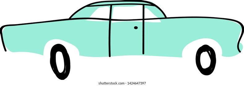 Blue car flat illustration design