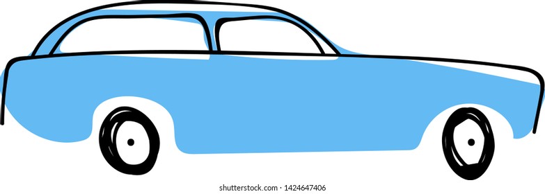 Blue car flat illustration design