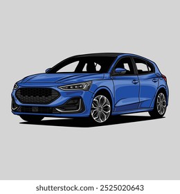 Blue Car Focus ST Line