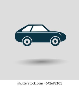 blue car in grey background