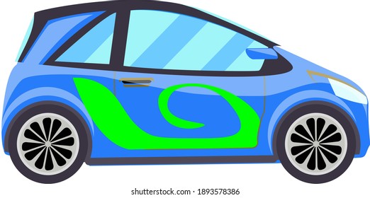 blue car icon, family car vector, car - a four-wheeled road vehicle that is powered by an engine and is able to carry a small number of people