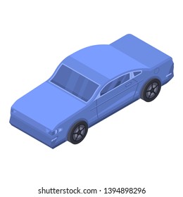 Blue car icon. Isometric of blue car vector icon for web design isolated on white background