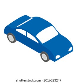 Blue car icon isometric vector. Blue modern city car icon. Automobile, transport, vehicle