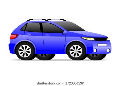 Blue car icon on a white background.