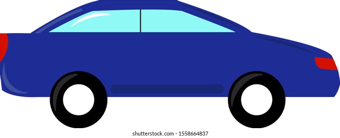 Blue Car Illustration Vector On White Stock Vector (Royalty Free ...