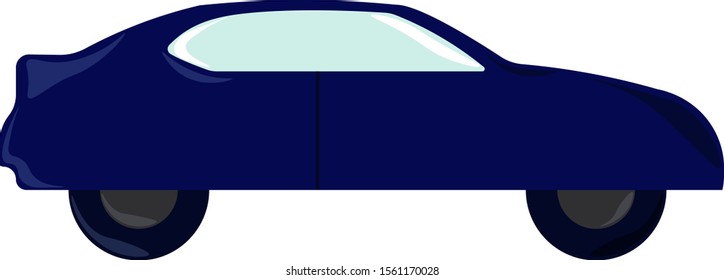 Blue car, illustration, vector on white background.