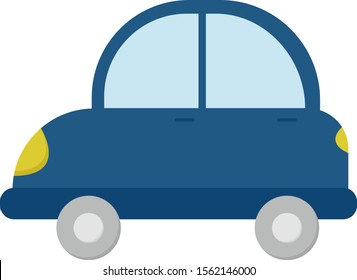 Auto azul, ilustración, vector sobre fondo blanco.