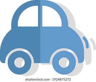 Auto azul, ilustración, vector sobre fondo blanco.