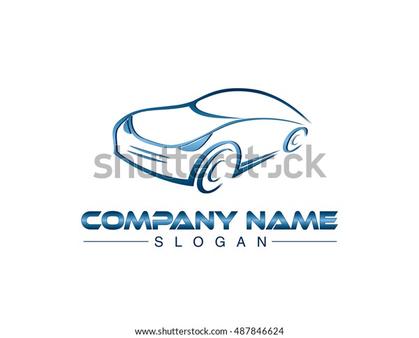 Blue Car Logo Stock Vector (Royalty Free) 487846624