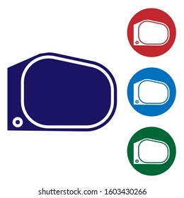 Blue Car mirror icon isolated on white background. Set color icons in circle buttons. Vector Illustration