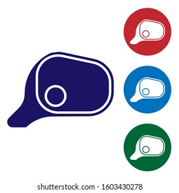 Blue Car mirror icon isolated on white background. Set color icons in circle buttons. Vector Illustration