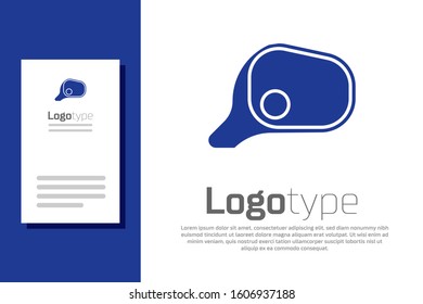 Blue Car mirror icon isolated on white background. Logo design template element. Vector Illustration