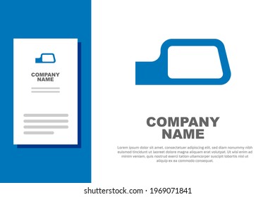 Blue Car mirror icon isolated on white background. Logo design template element. Vector