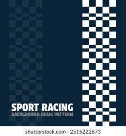 Blue car and moto sports background. Square checkered halftone designs for racing tournaments and competitions