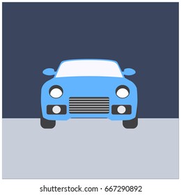 blue car on navy-grey background