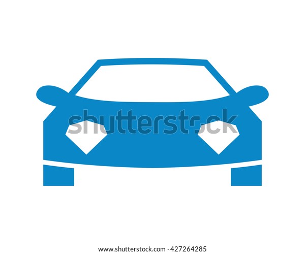 blue car ride vehicle automotive sedan front image\
vector icon