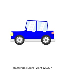 blue car. sedan. old car. transportation. automotive. vector illustration. vehicle