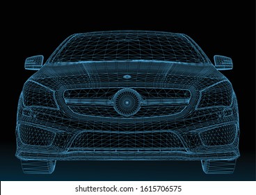 Blue car structure, automobile building technology