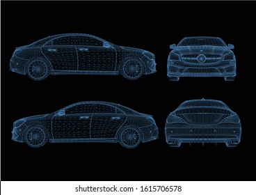 Blue car structure, automobile building technology