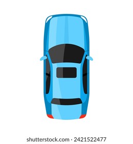 Ilustración vectorial de la parte superior del coche azul