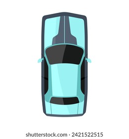 Blue car top view vector illustration