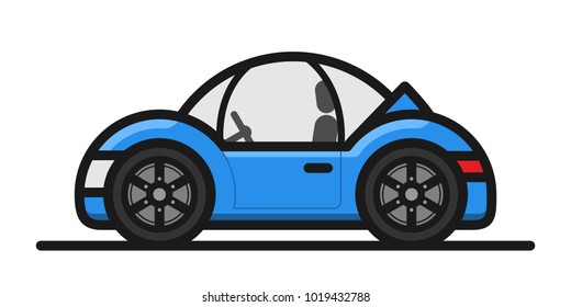 Blue car, vector, eps 10