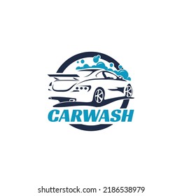 Blue Car Wash Auto Detailing Logo