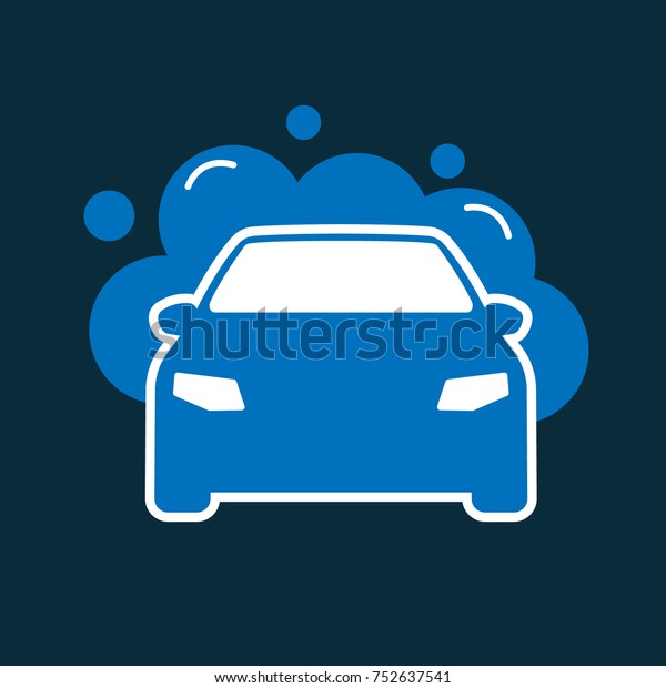 Blue car washing vector\
icon