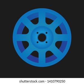 Blue Car wheel - Vector icon