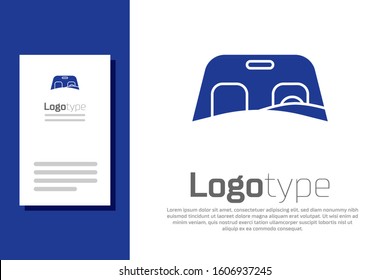 Blue Car windscreen icon isolated on white background. Logo design template element. Vector Illustration