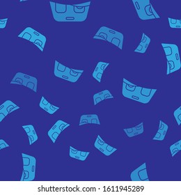 Blue Car windscreen icon isolated seamless pattern on blue background.  Vector Illustration