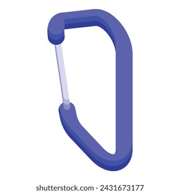 Blue carbine icon isometric vector. Camping safety rope. Snap security