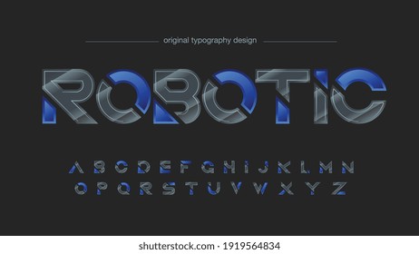 Blue and Carbon Fiber Futuristic Robotic Sports Typography Text Effect